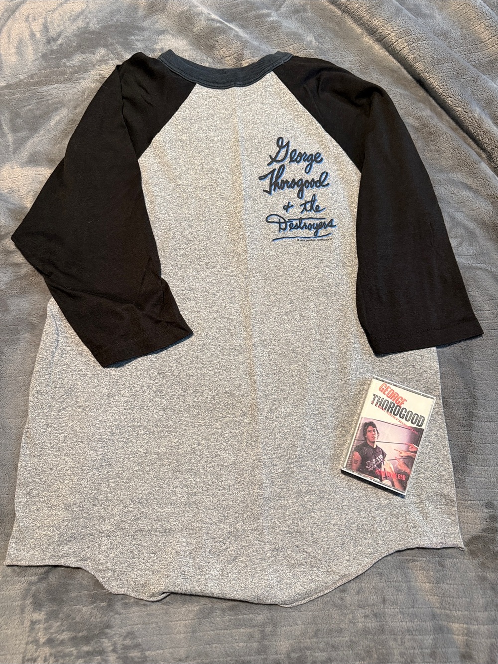 George Thorogood & The Destroyers Raglan Tee - Grey & Black